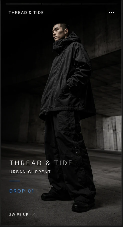 Thread and Tide hero story frame